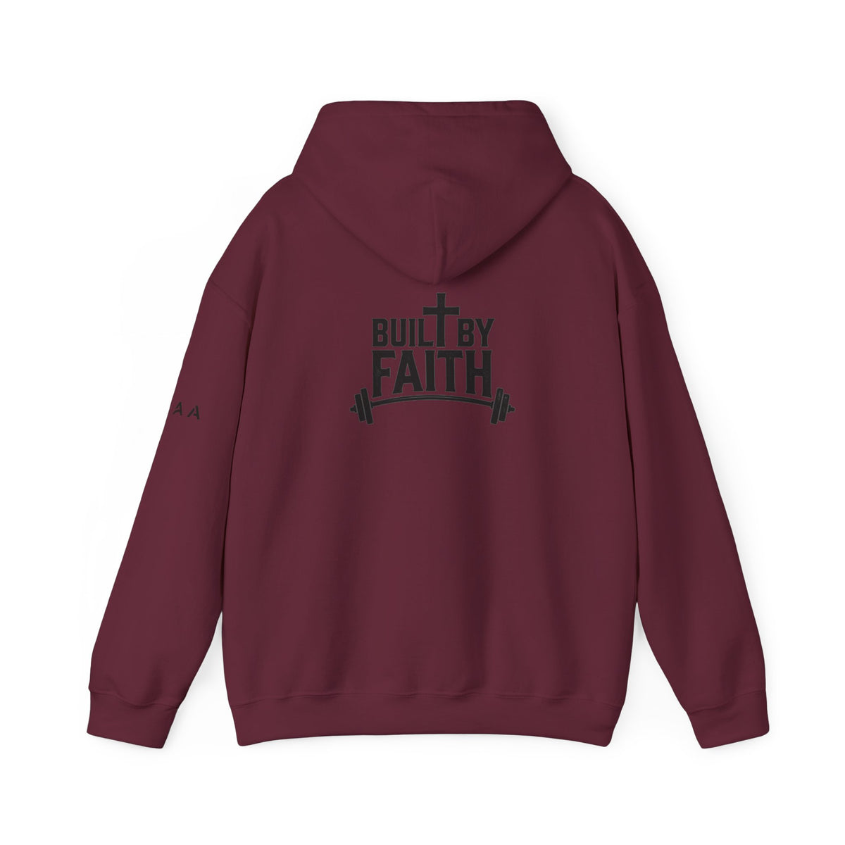 Built By Faith Hoodie — Christian Fitness Cross Pullover
