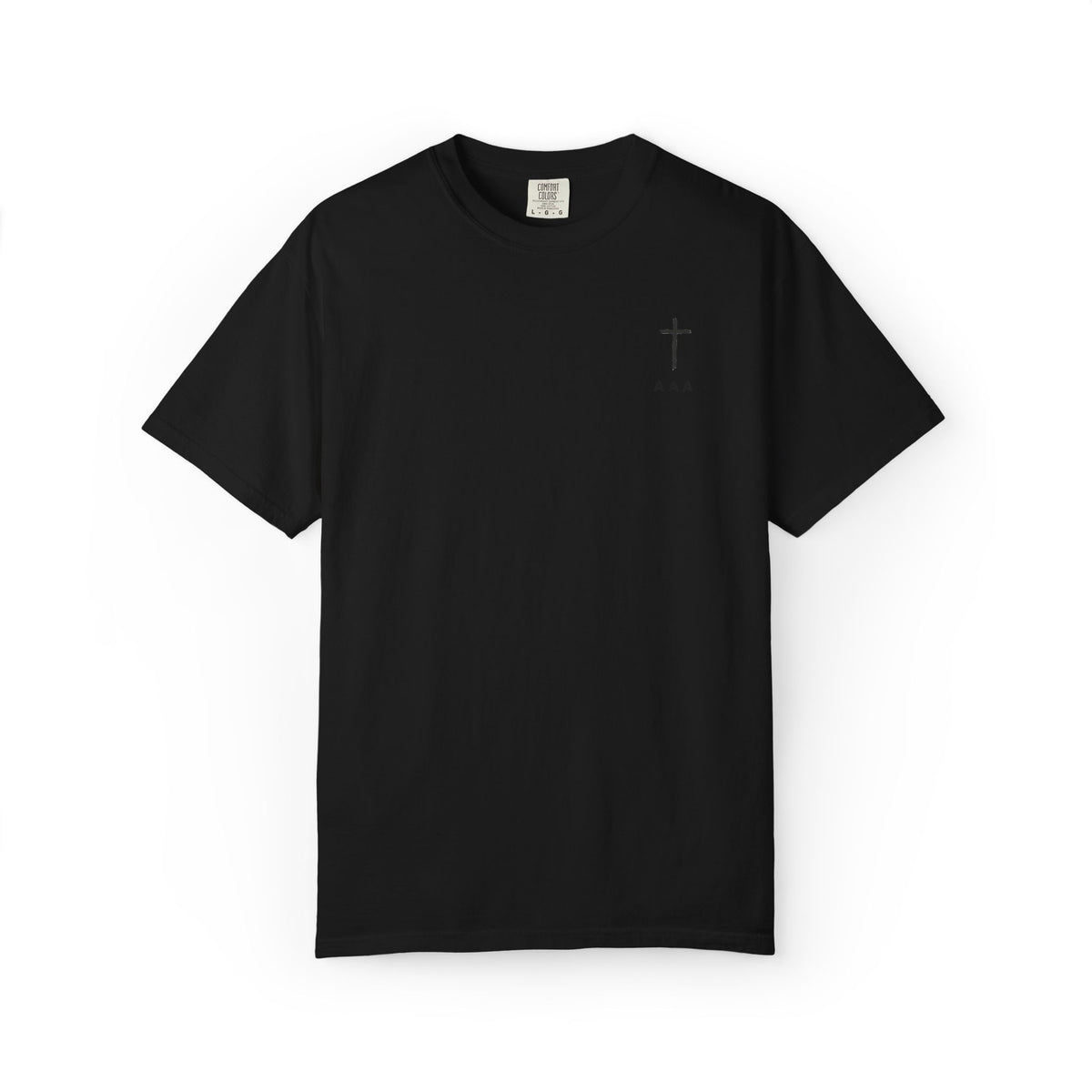 Christian T-Shirt — “Pray Be to the Lord My Rock” Religious Tee with Cross