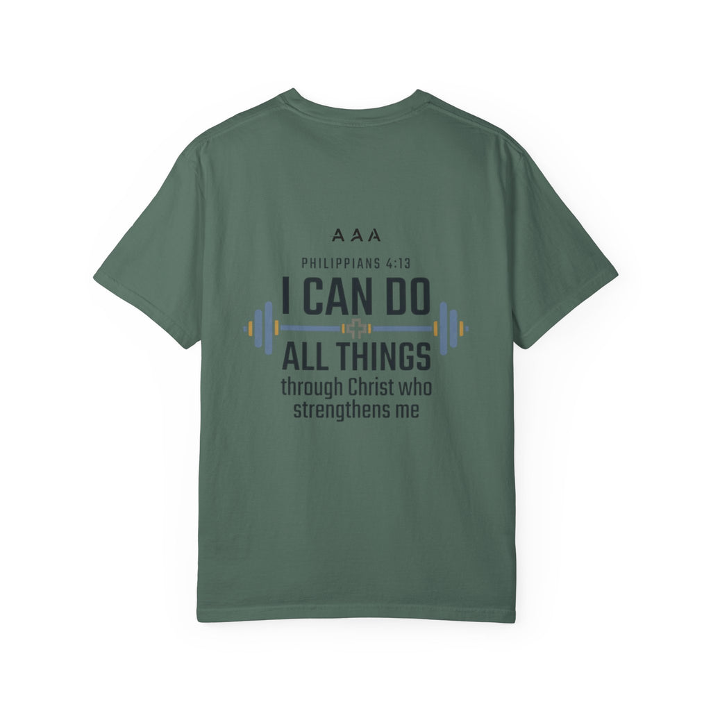 Christian Fitness T-Shirt - Philippians 4:13 Cross Gym Tee
