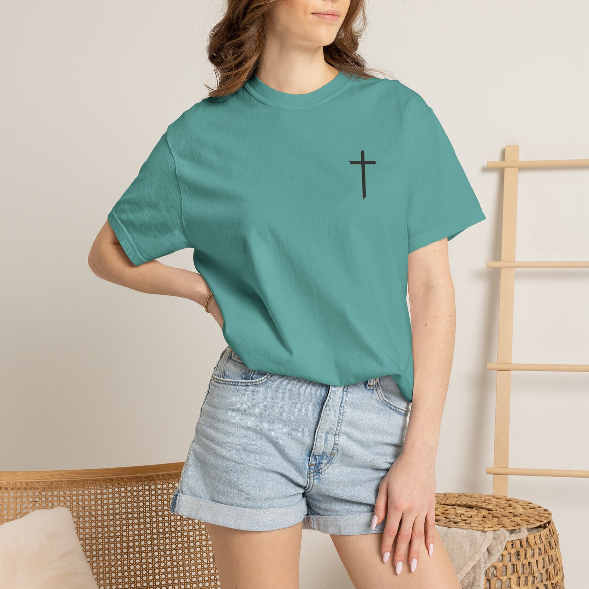 Built by Faith T-Shirt — Christian Cross Gym Tee