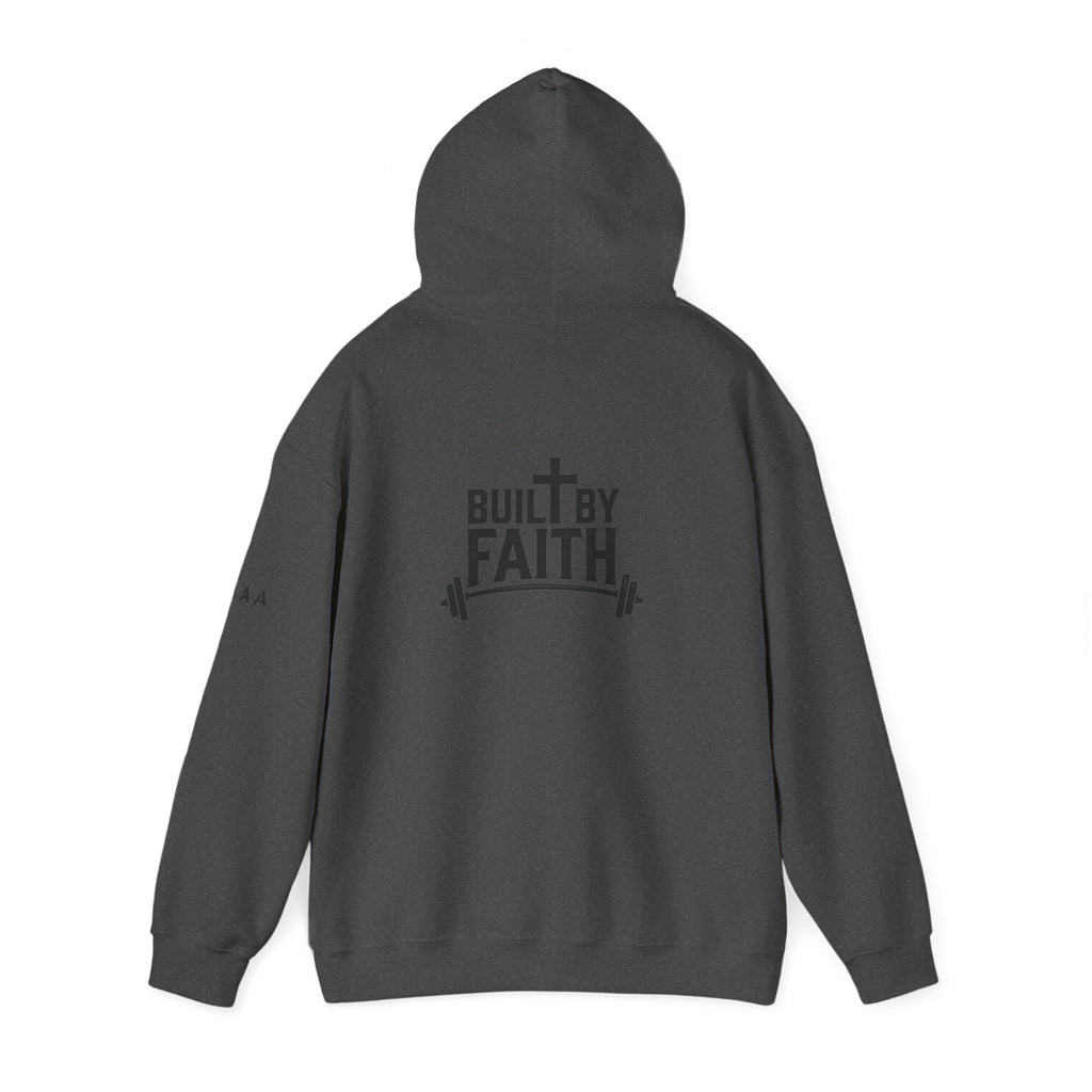 Built By Faith Hoodie — Christian Fitness Cross Pullover