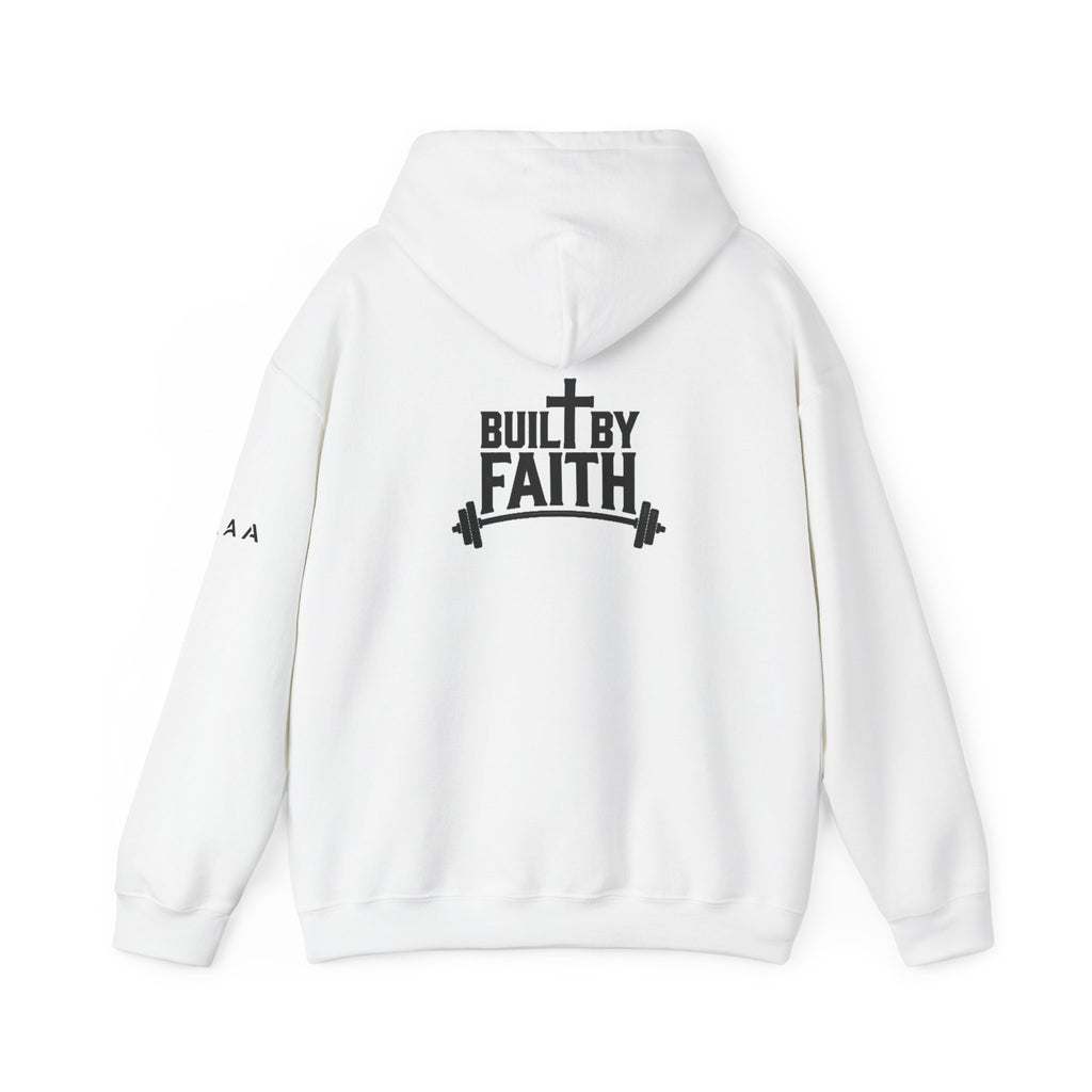 Built By Faith Hoodie — Christian Fitness Cross Pullover