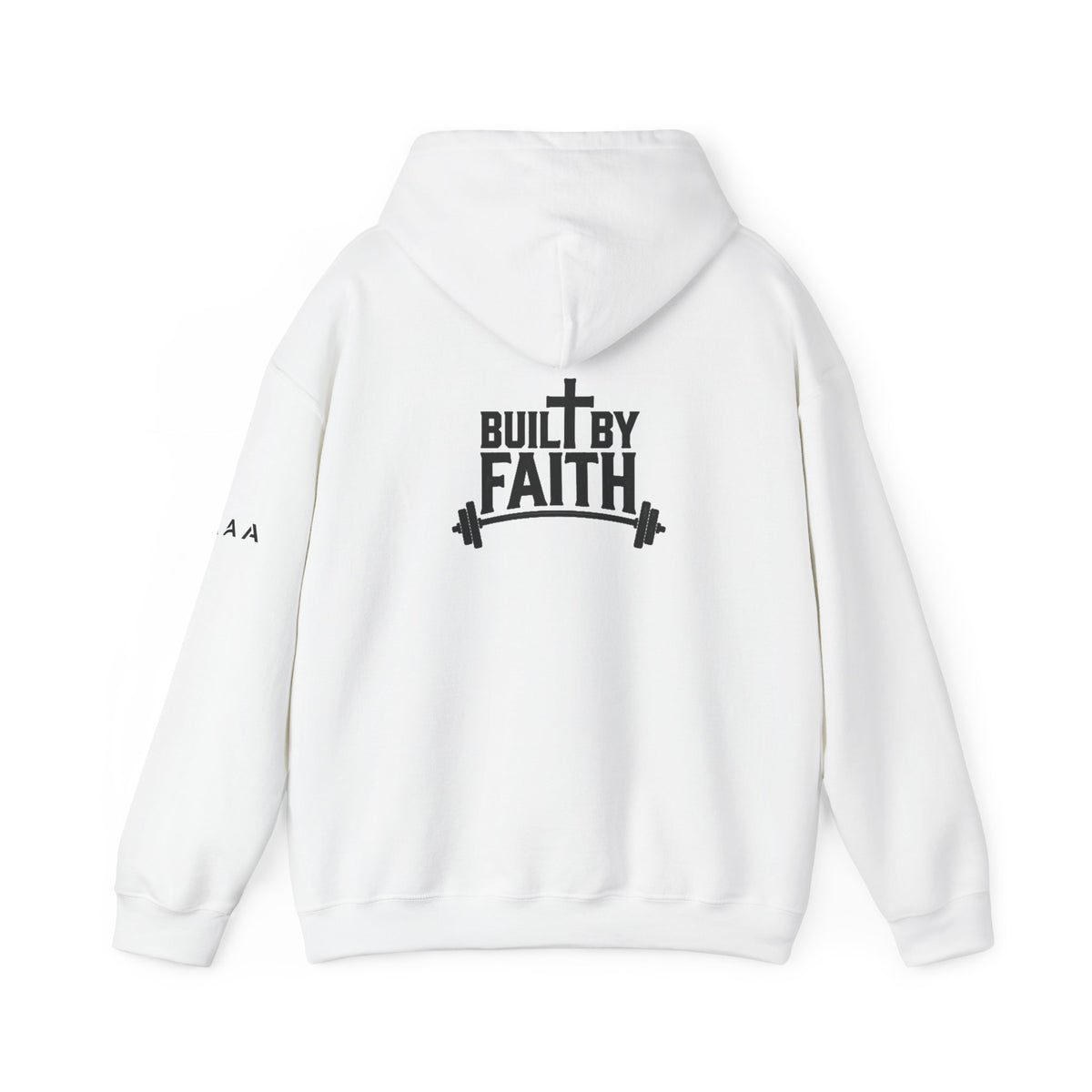 Built By Faith Hoodie — Christian Fitness Cross Pullover