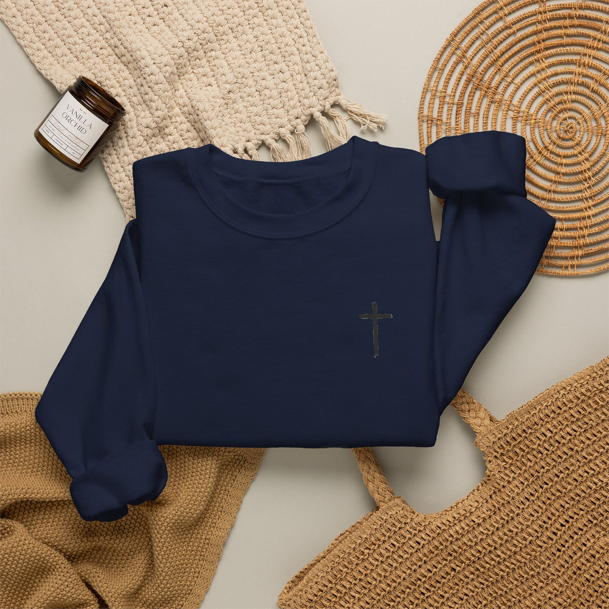 Minimalist Cross Crewneck Sweatshirt – AAA Chest Logo
