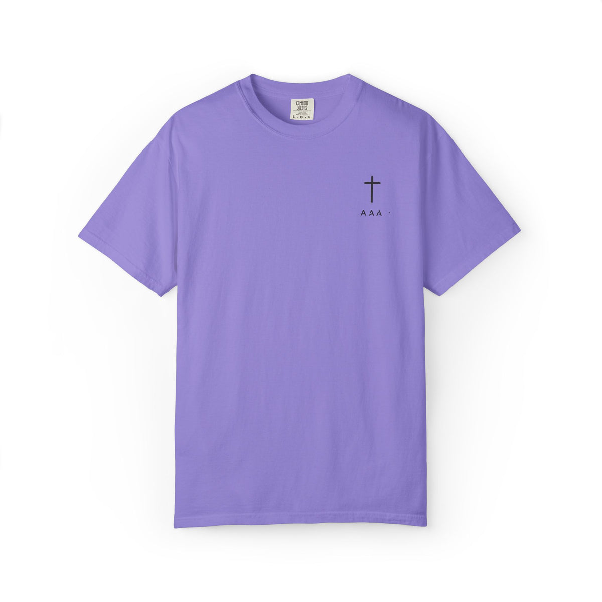 Christian T-Shirt — “Pray Be to the Lord My Rock” Religious Tee with Cross