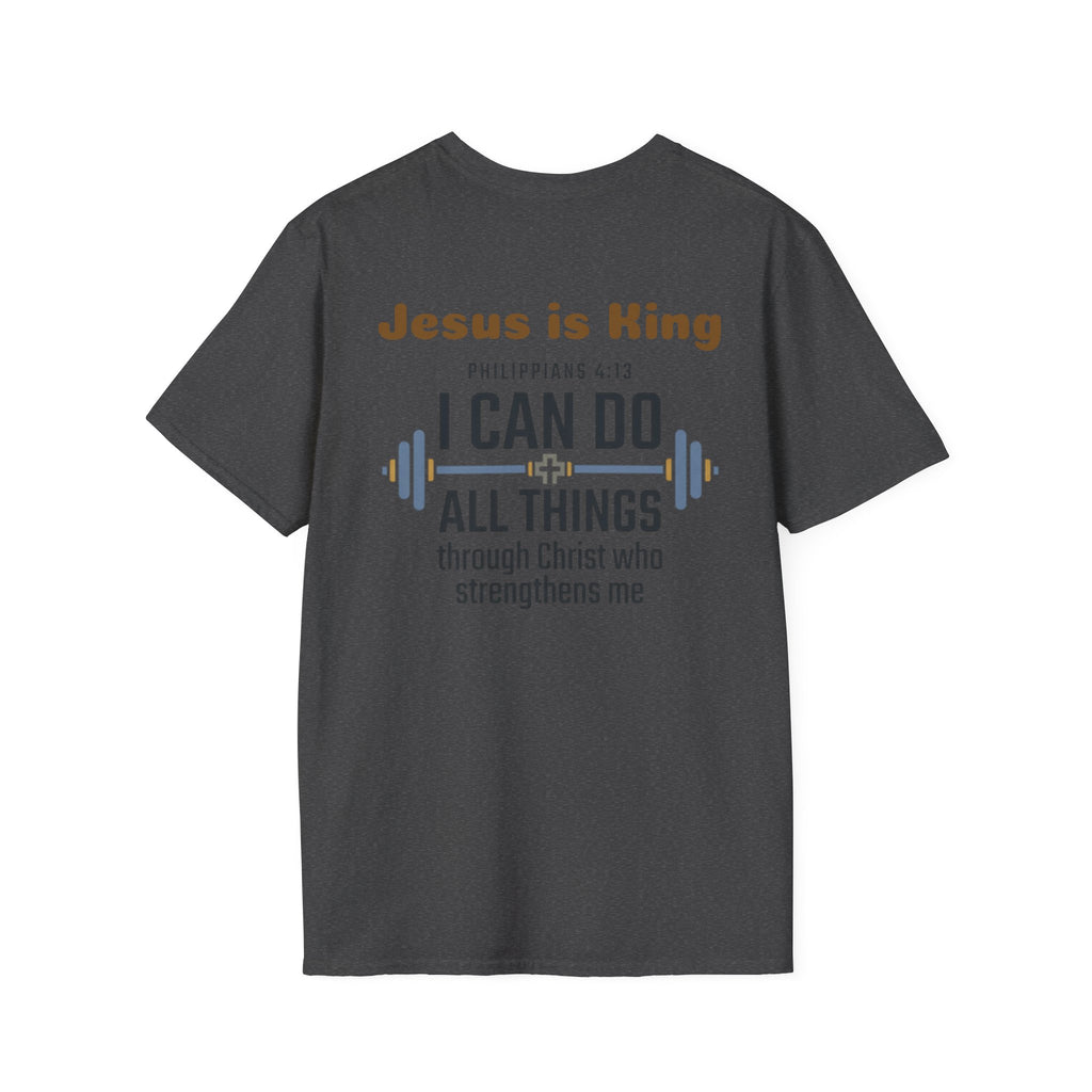 Unisex Cross T-Shirt - Philippians 4:13 - Lifting T-Shirt