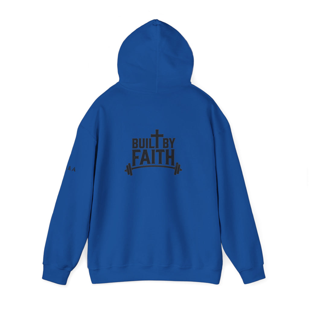 Built By Faith Hoodie — Christian Fitness Cross Pullover