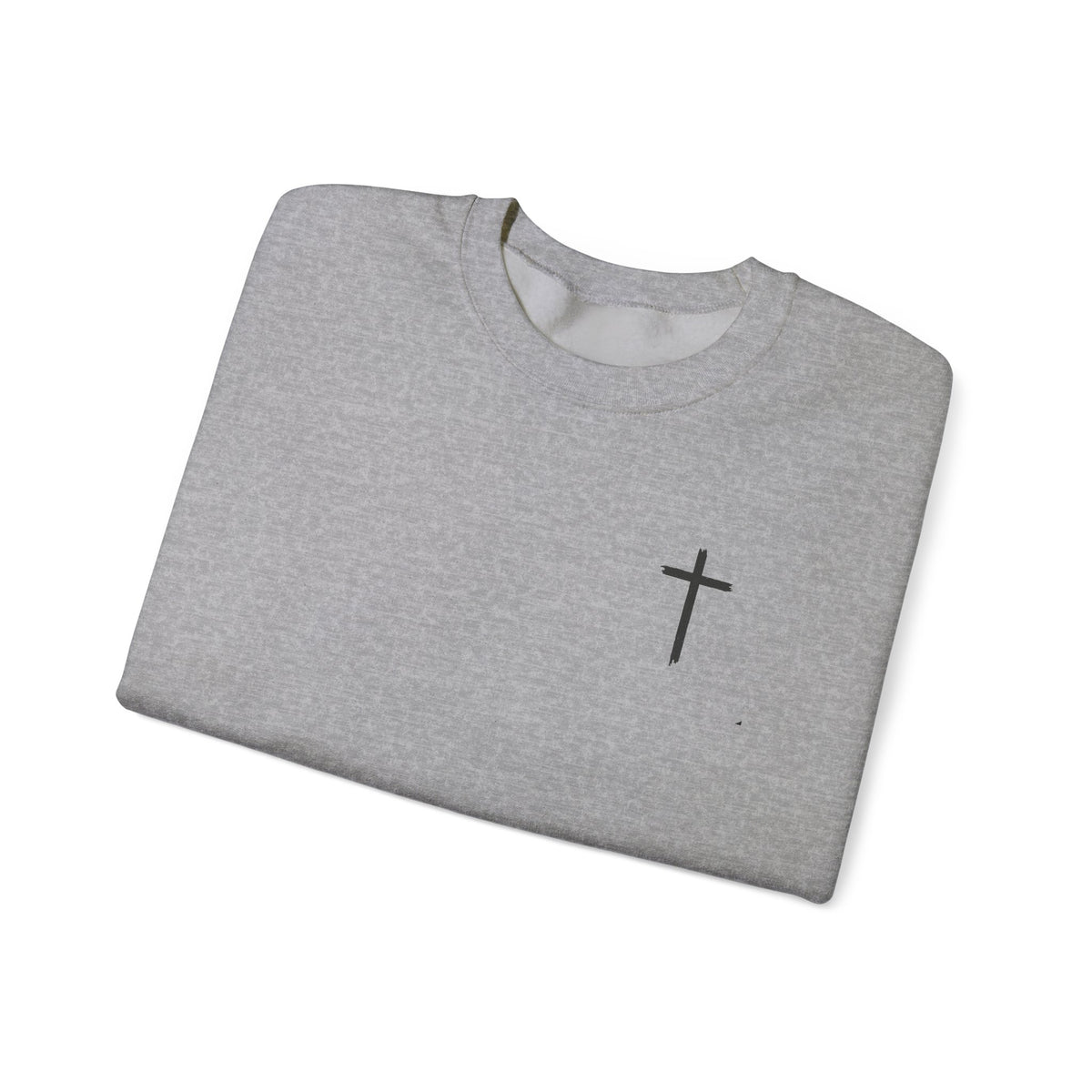 Crewneck Sweatshirt – Minimal Cross Chest Christian Design