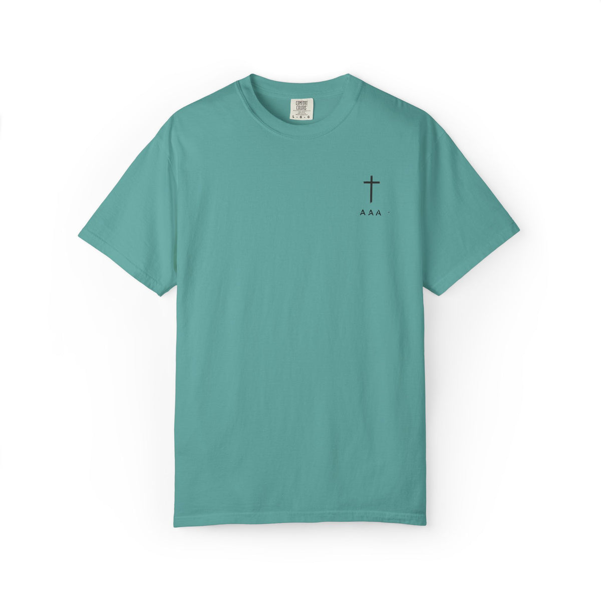 Christian T-Shirt — “Pray Be to the Lord My Rock” Religious Tee with Cross