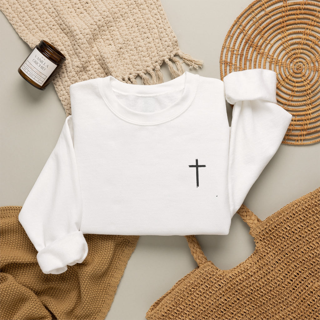 Minimalist Cross Crewneck Sweatshirt – AAA Chest Logo