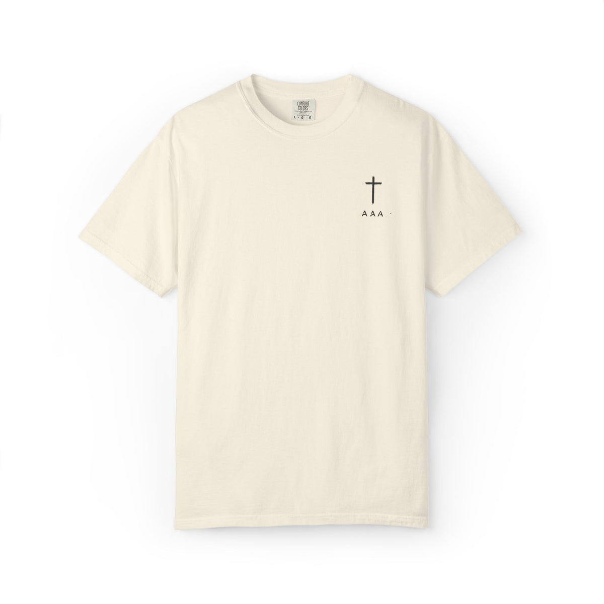 Christian T-Shirt — “Pray Be to the Lord My Rock” Religious Tee with Cross