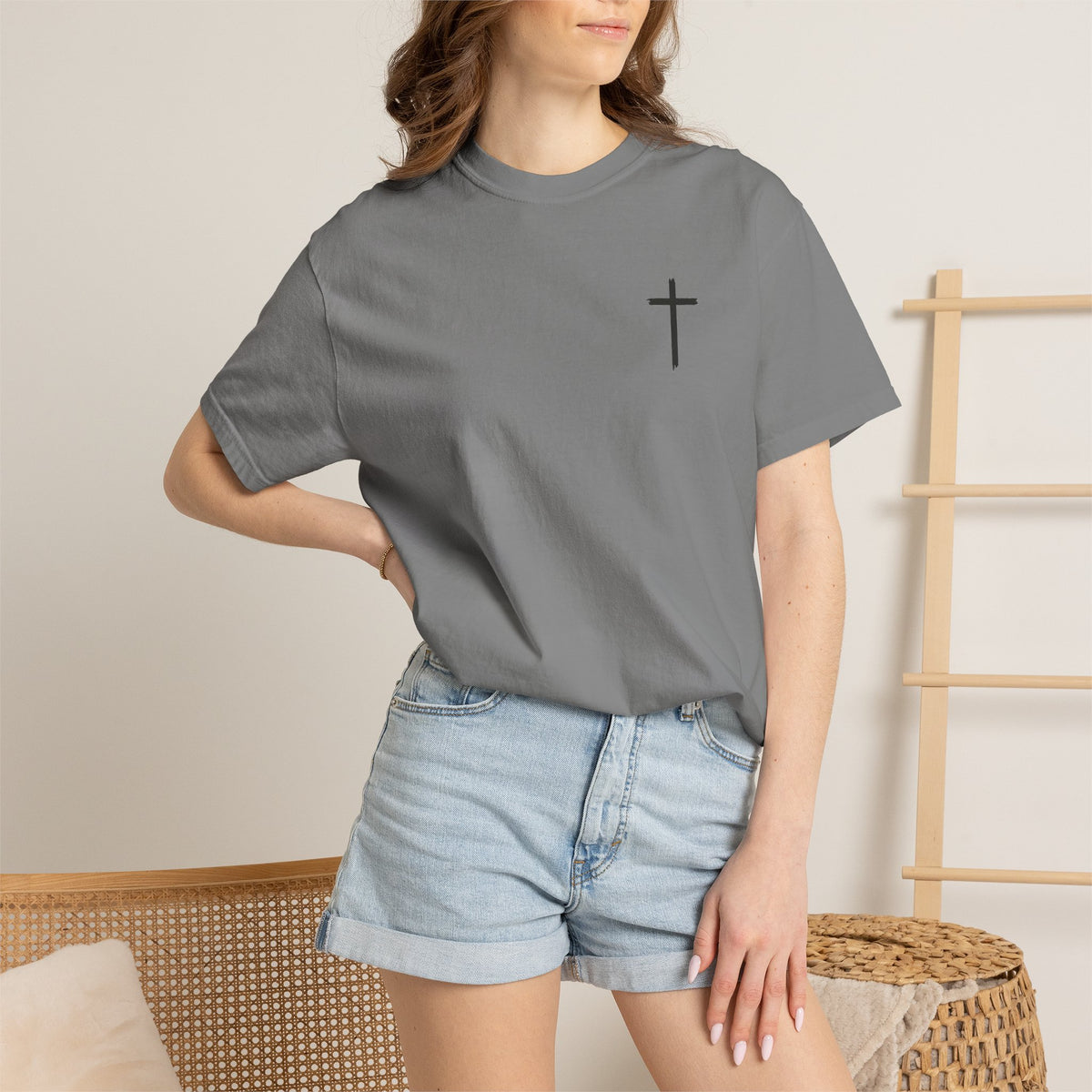 Built by Faith T-Shirt — Christian Cross Gym Tee