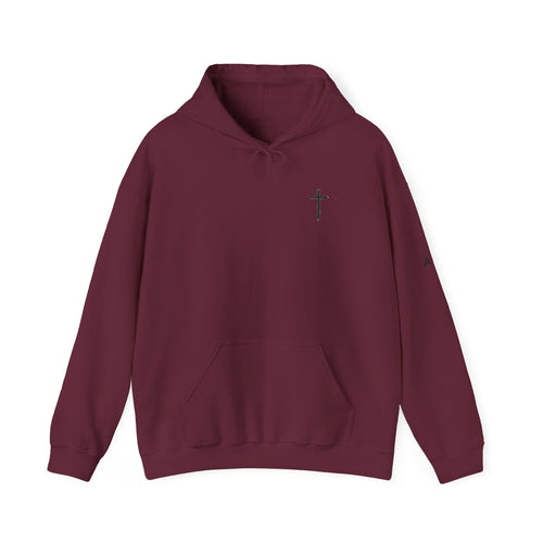 Built By Faith Hoodie — Christian Fitness Cross Pullover