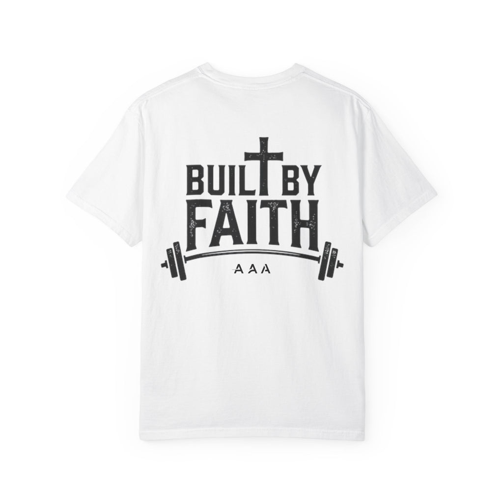 Built by Faith T-Shirt — Christian Cross Gym Tee
