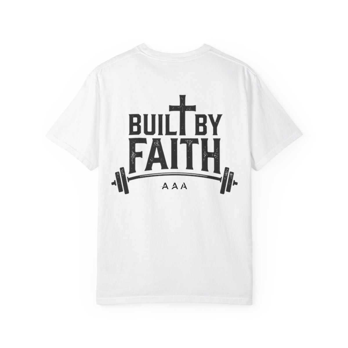 Built by Faith T-Shirt — Christian Cross Gym Tee