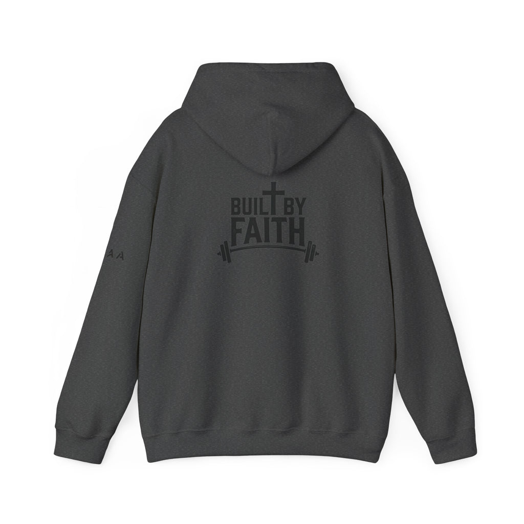 Built By Faith Hoodie — Christian Fitness Cross Pullover