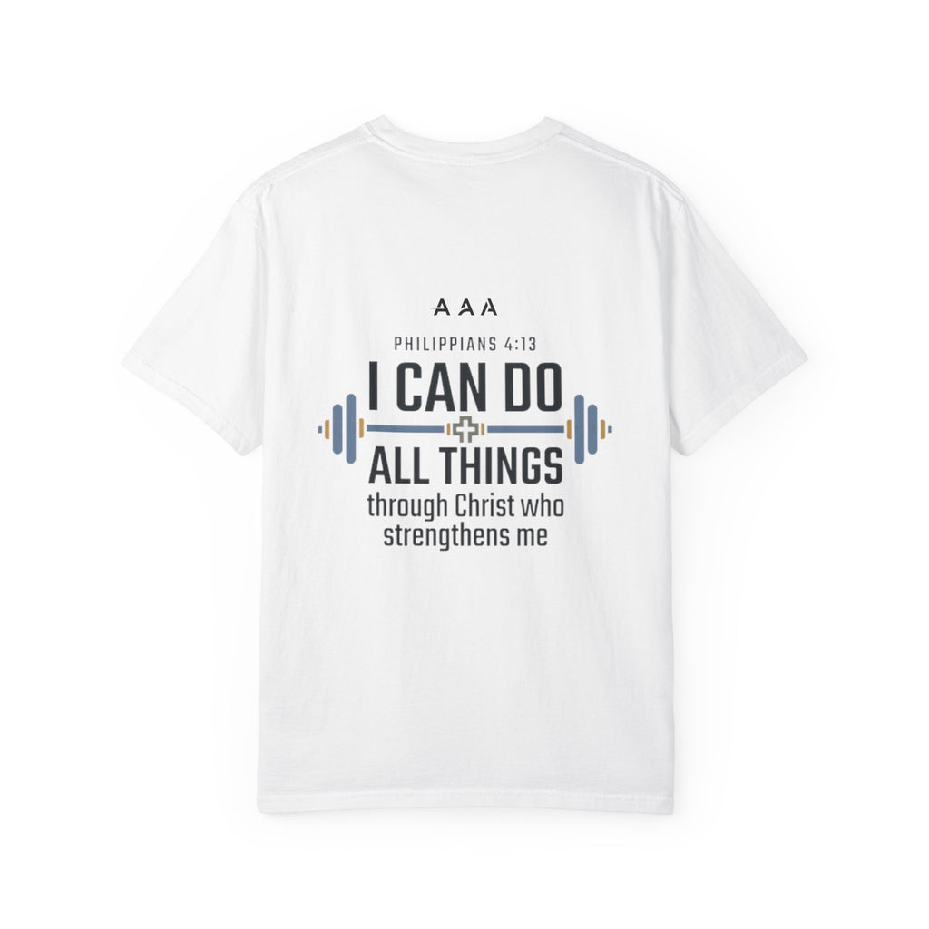 Christian Fitness T-Shirt - Philippians 4:13 Cross Gym Tee