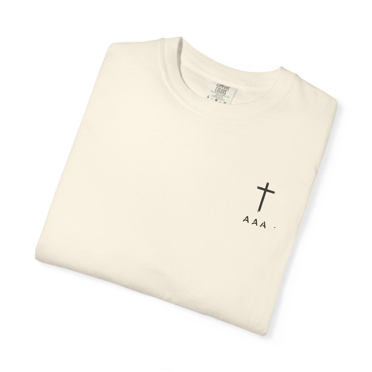 Christian T-Shirt — “Pray Be to the Lord My Rock” Religious Tee with Cross