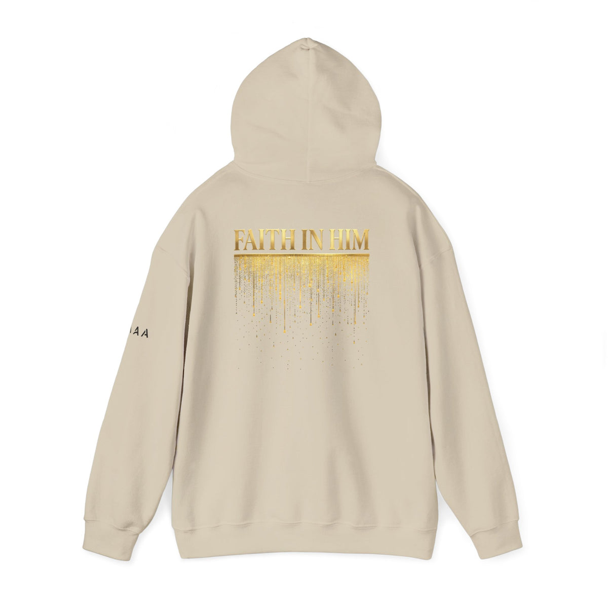 Above Athletics Apparel Hoodie — Faith In Him Gold Drip Graphic Hooded Sweatshirt