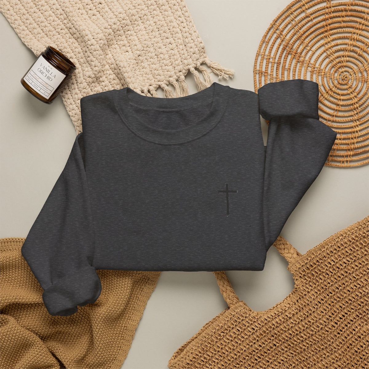 Minimalist Cross Crewneck Sweatshirt – AAA Chest Logo