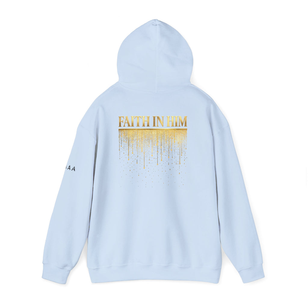 Above Athletics Apparel Hoodie — Faith In Him Gold Drip Graphic Hooded Sweatshirt