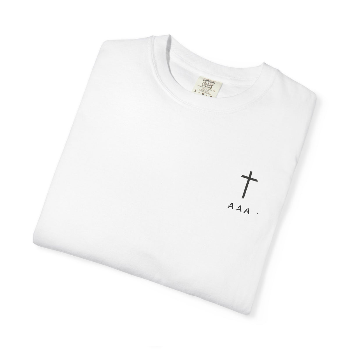 Christian T-Shirt — “Pray Be to the Lord My Rock” Religious Tee with Cross