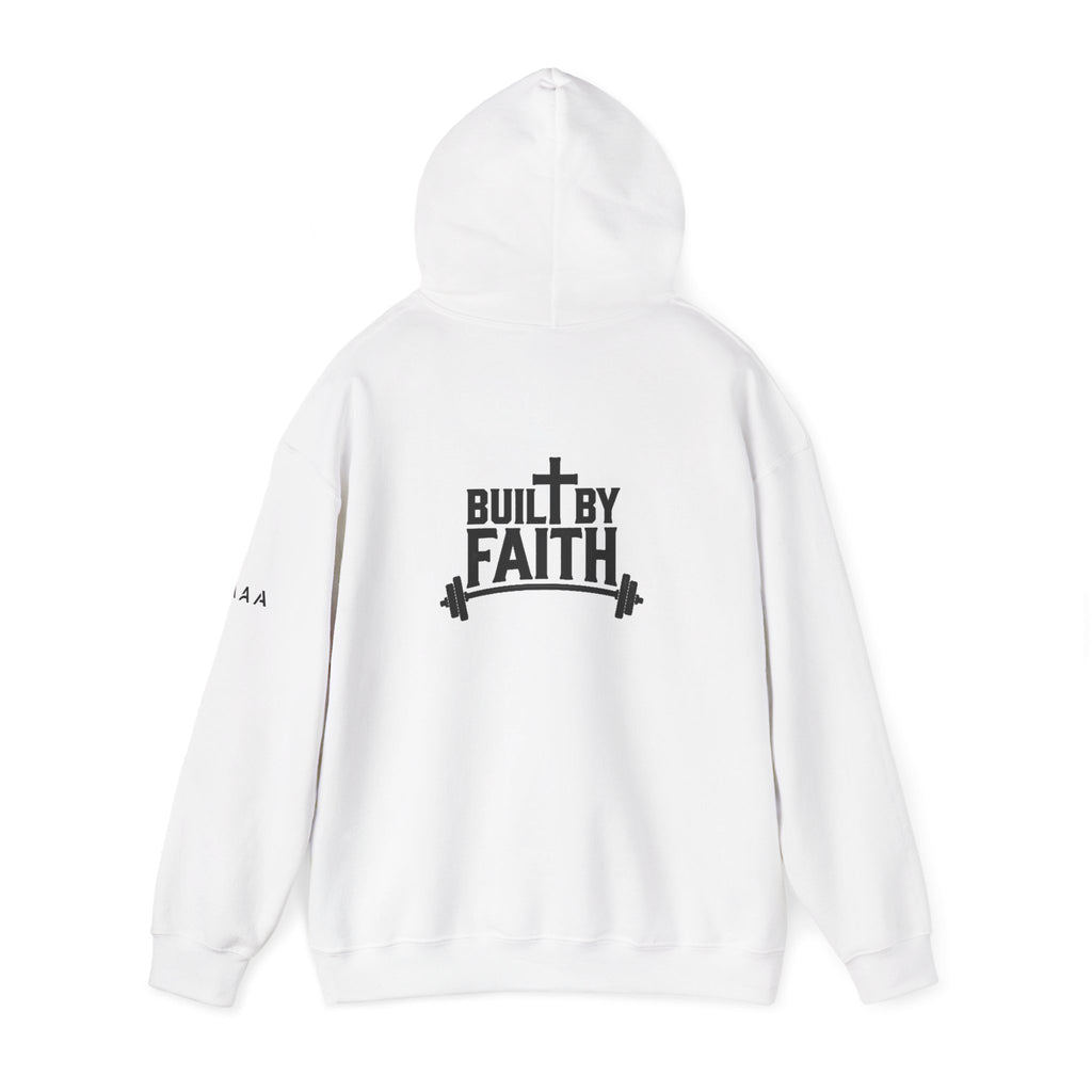 Built By Faith Hoodie — Christian Fitness Cross Pullover