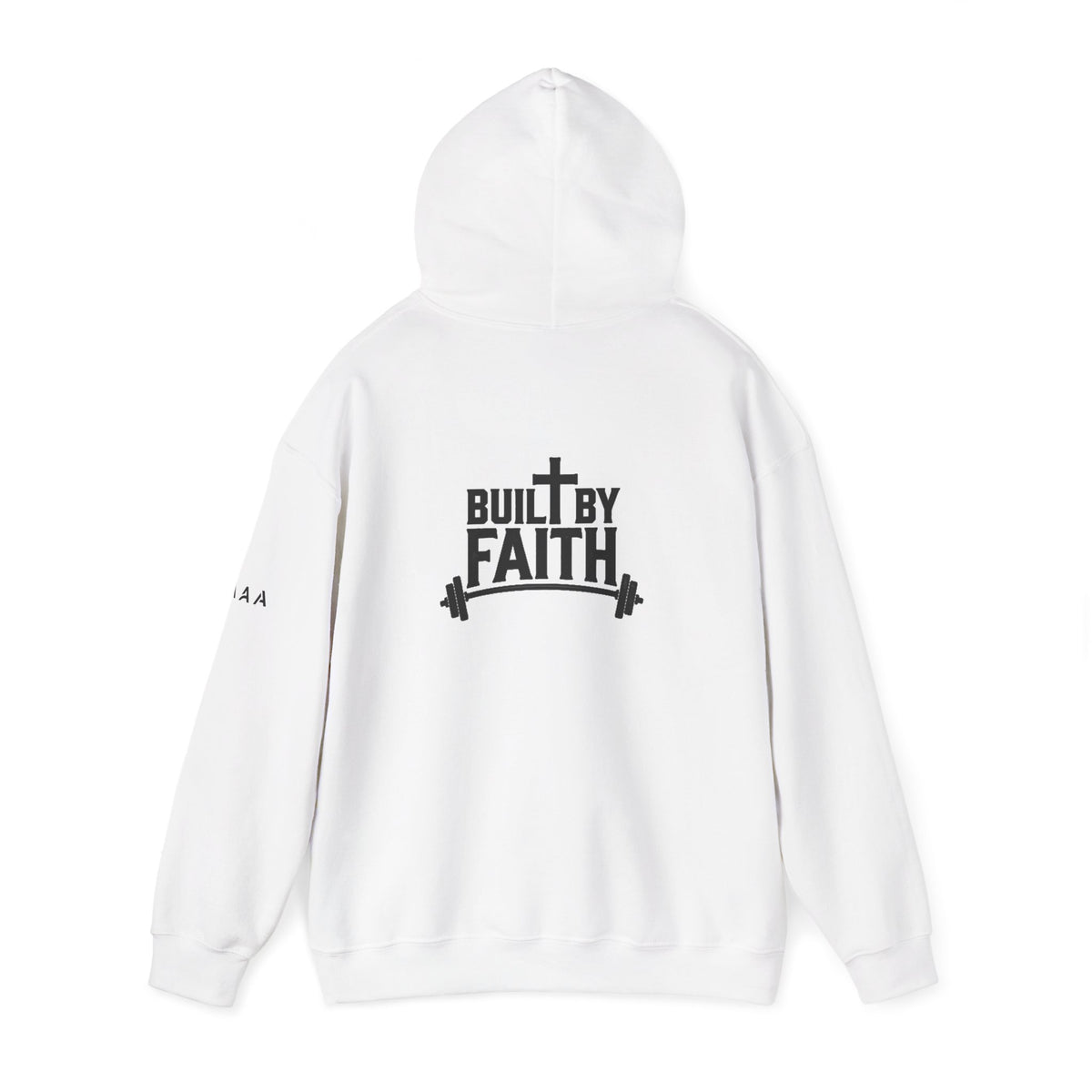 Built By Faith Hoodie — Christian Fitness Cross Pullover