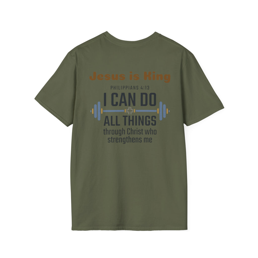 Unisex Cross T-Shirt - Philippians 4:13 - Lifting T-Shirt