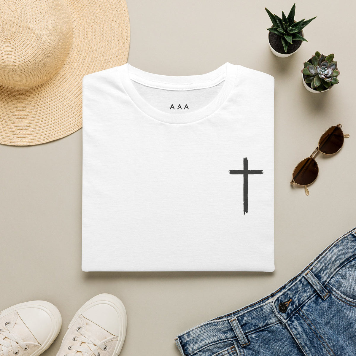 Unisex Cross T-Shirt - Philippians 4:13 - Lifting T-Shirt