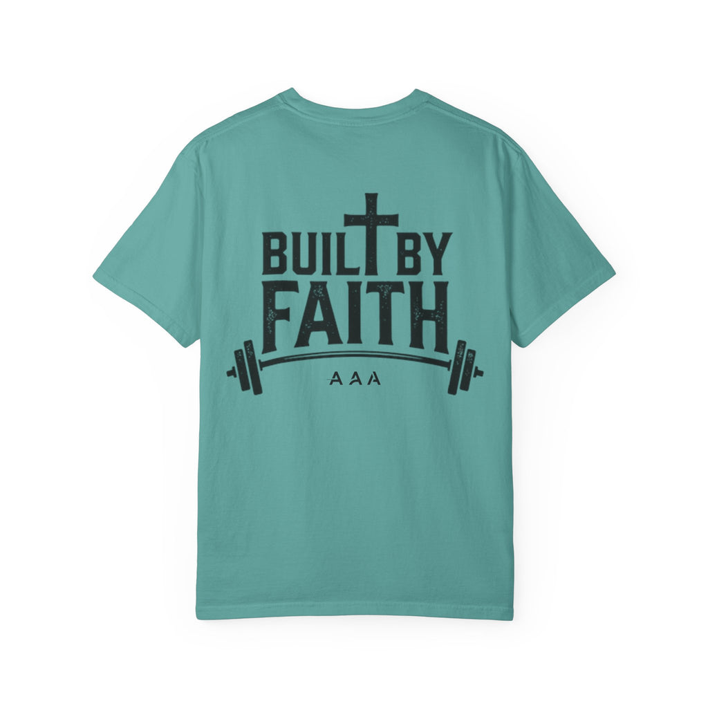 Built by Faith T-Shirt — Christian Cross Gym Tee