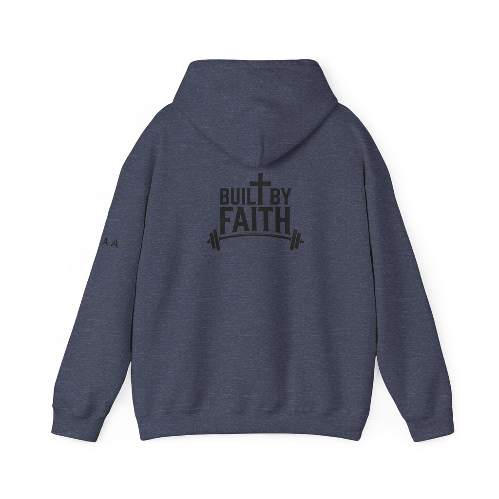 Built By Faith Hoodie — Christian Fitness Cross Pullover