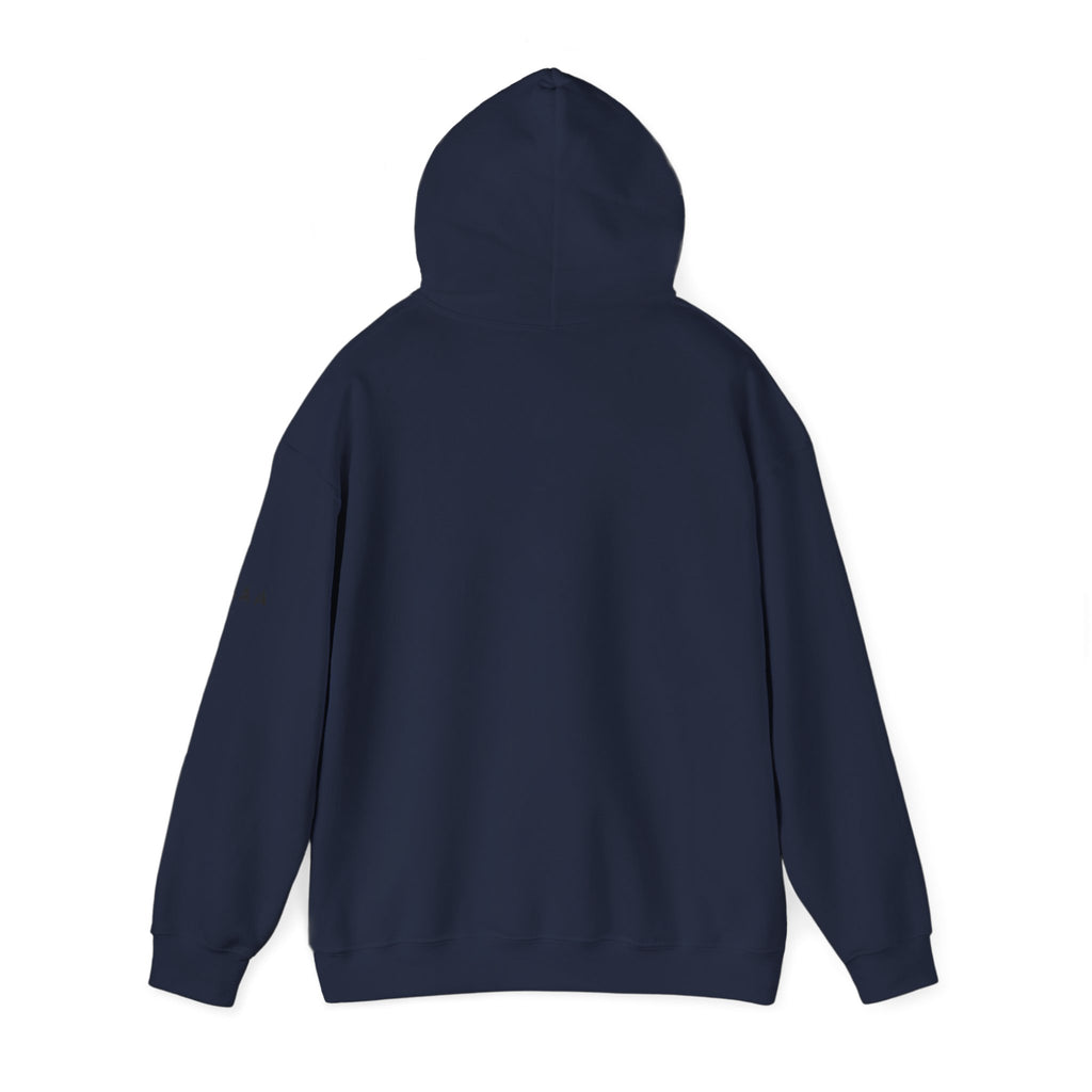 Minimal Cross Hoodie — Small Chest Christian Cross Pullover
