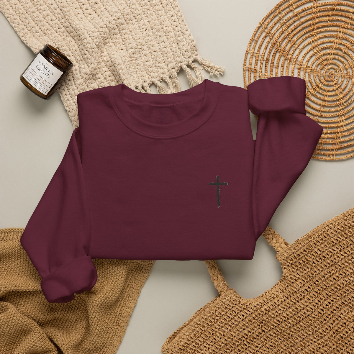 Minimalist Cross Crewneck Sweatshirt – AAA Chest Logo