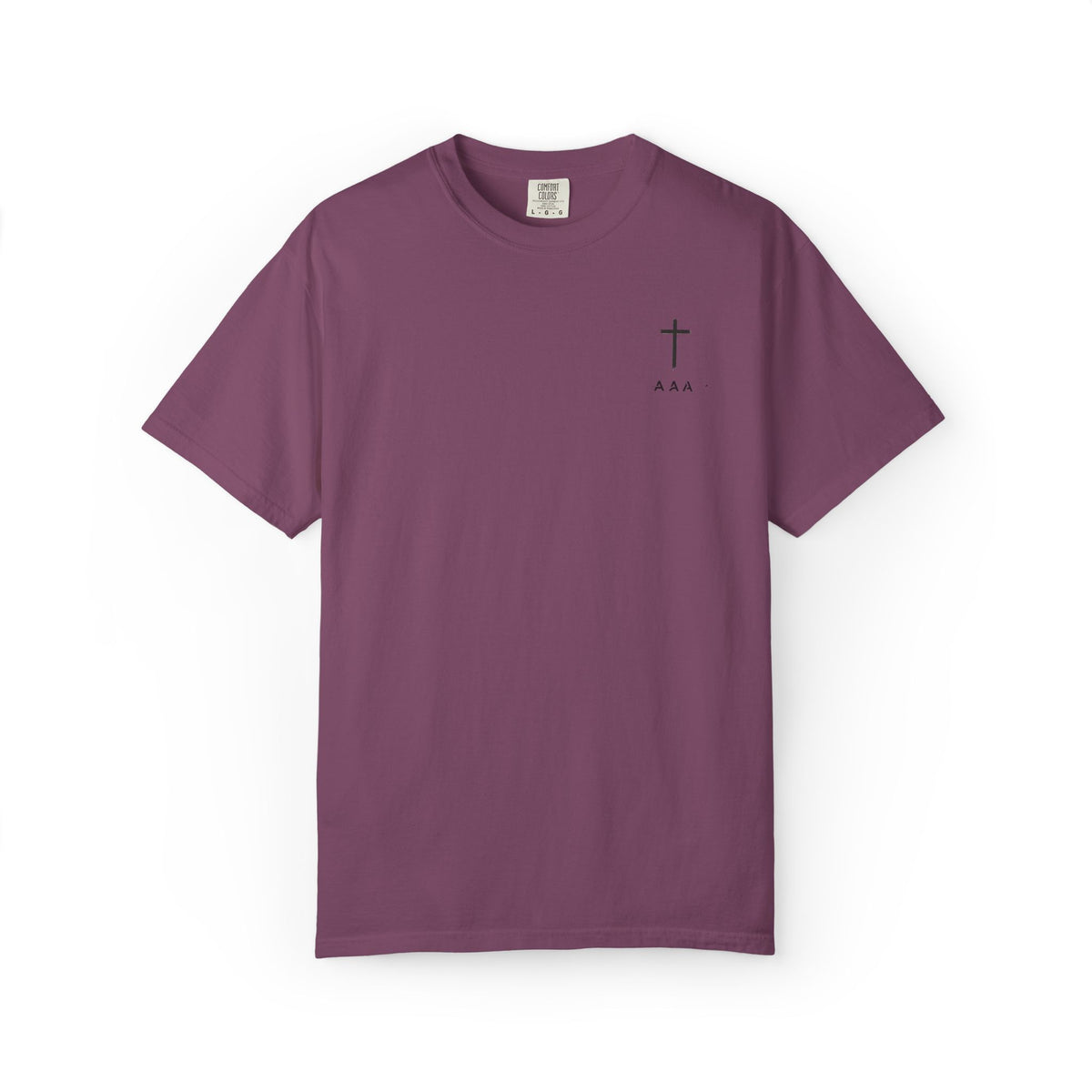 Christian T-Shirt — “Pray Be to the Lord My Rock” Religious Tee with Cross
