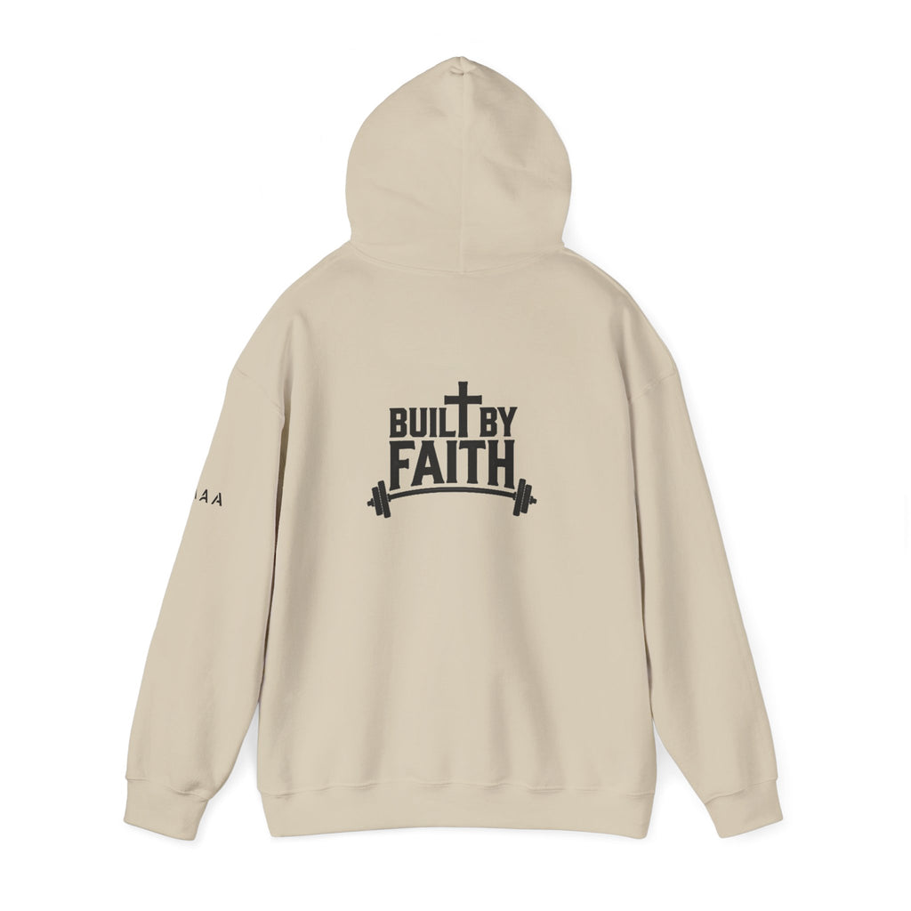 Built By Faith Hoodie — Christian Fitness Cross Pullover