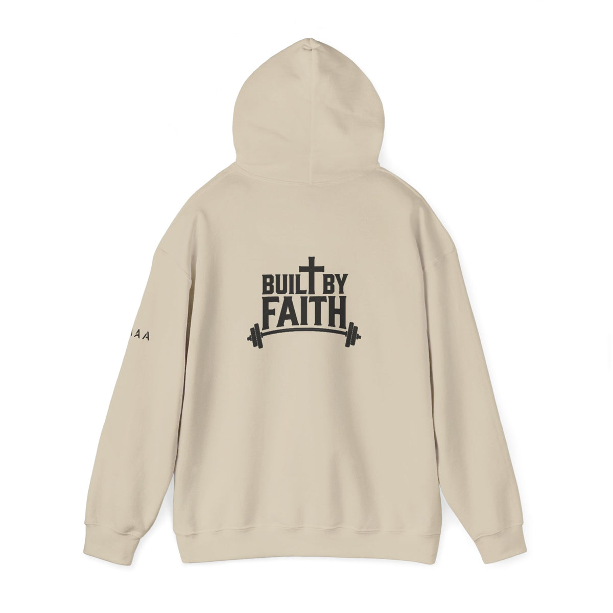 Built By Faith Hoodie — Christian Fitness Cross Pullover