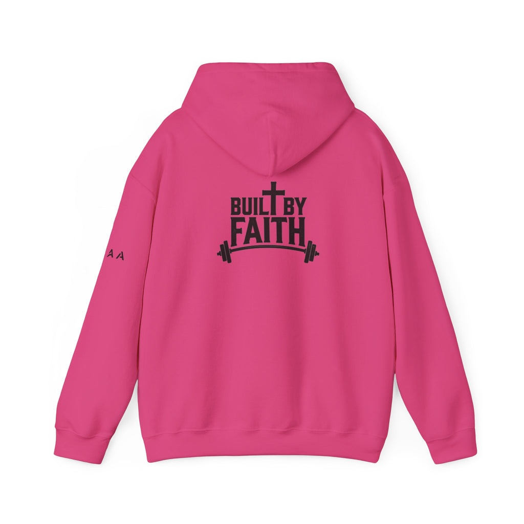 Built By Faith Hoodie — Christian Fitness Cross Pullover