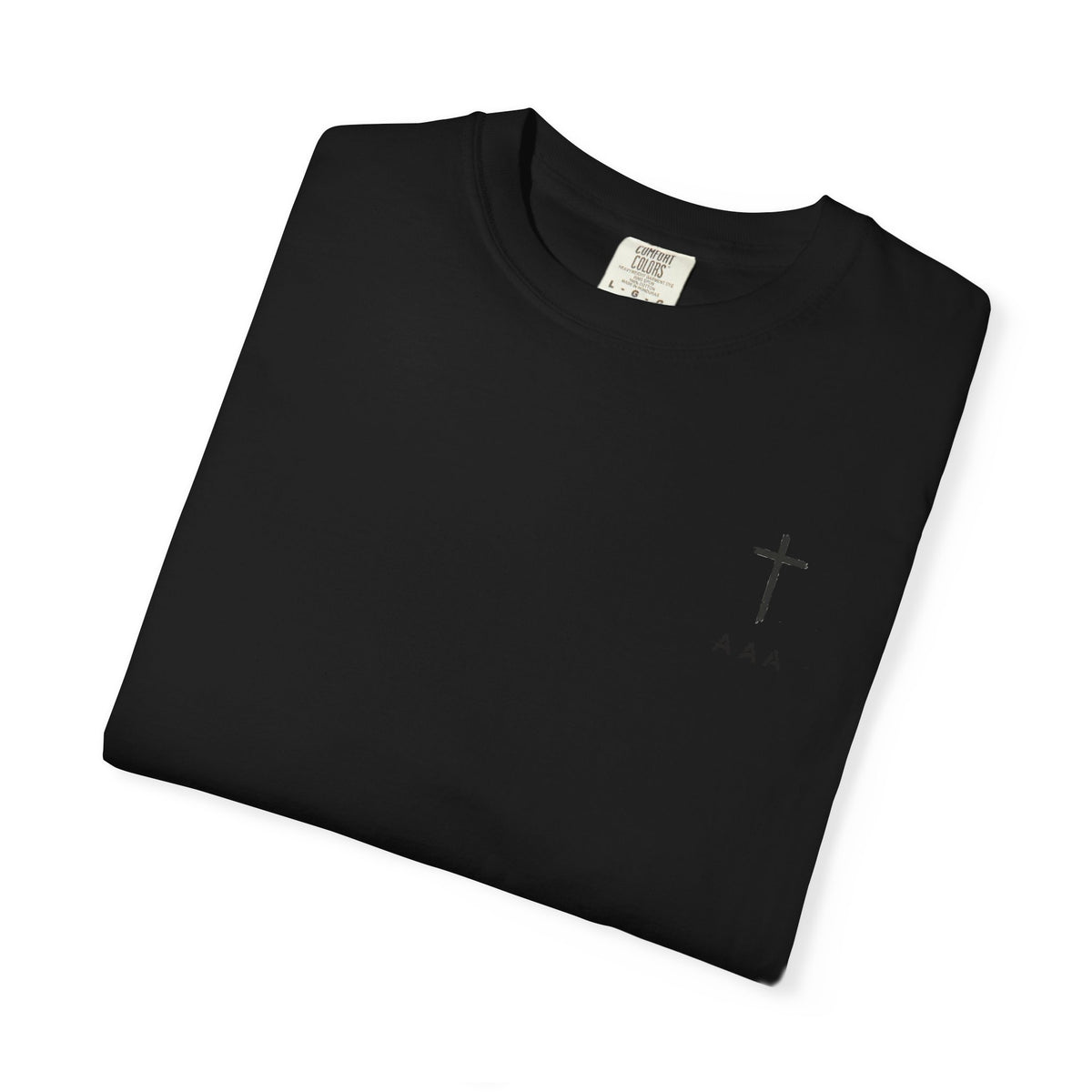 Christian T-Shirt — “Pray Be to the Lord My Rock” Religious Tee with Cross