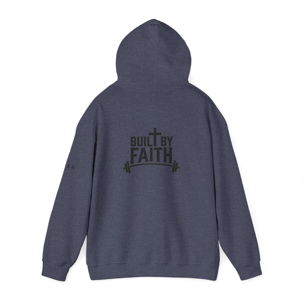 Built By Faith Hoodie — Christian Fitness Cross Pullover