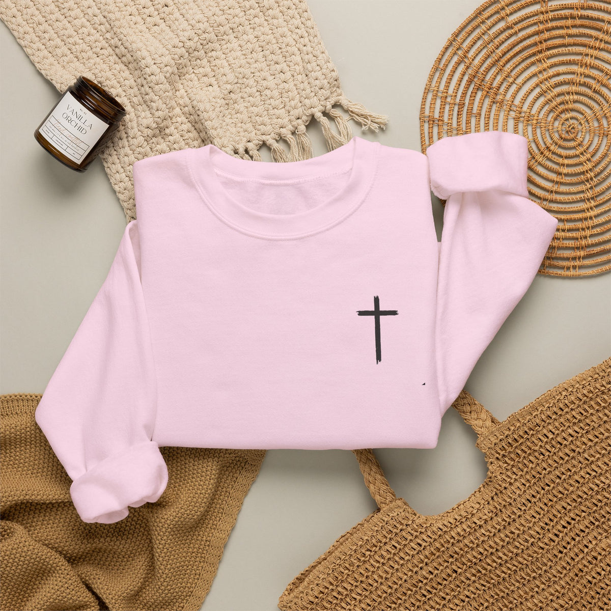 Christian Fitness Sweatshirt — “I Can Do All Things” Barbell Crewneck